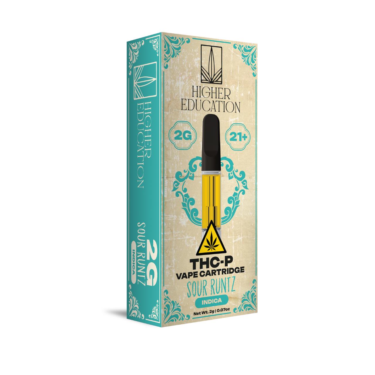 Higher Education THCP Vape Cartridges 2G Sour Runtz Indica
