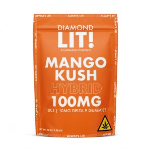 LIT THC Gummies 100MG 1PK-10CT Mango Kush Hybrid