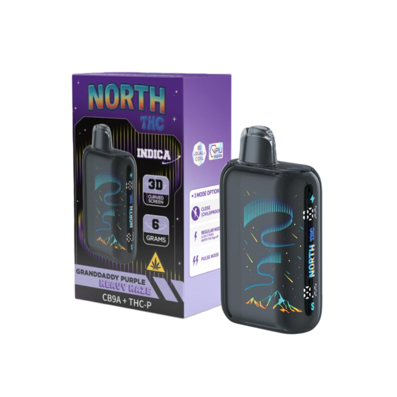 North THC CB9A/THCP Disposable 6G Grandaddy Purple Heavy Haze Sativa