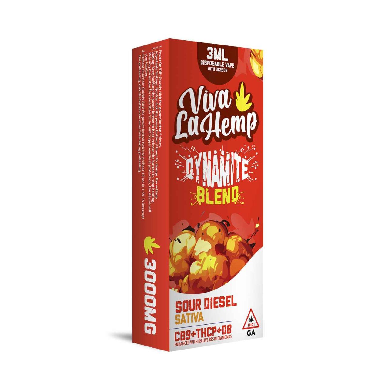 Viva La Hemp Dynamite Blend Disposable W/Screen 3ML