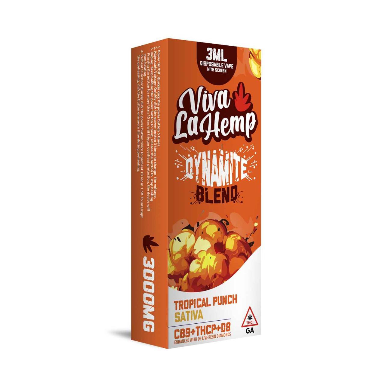 Viva La Hemp Dynamite Blend Disposable W/Screen 3ML