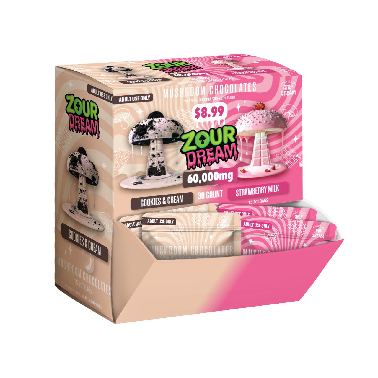 Zour Dream Mushroom Chocolate 60000MG-30CT cookies cream strawberry milk