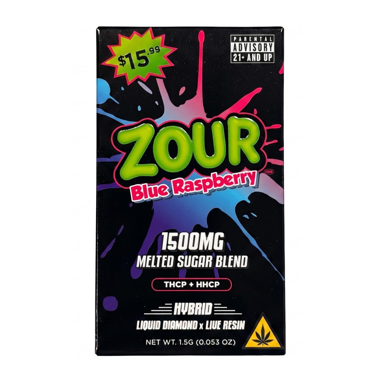 Zour THCP Melted Sugar Blend Pre-Priced Disposable 1.5G Blue Raspberry Hyrbid