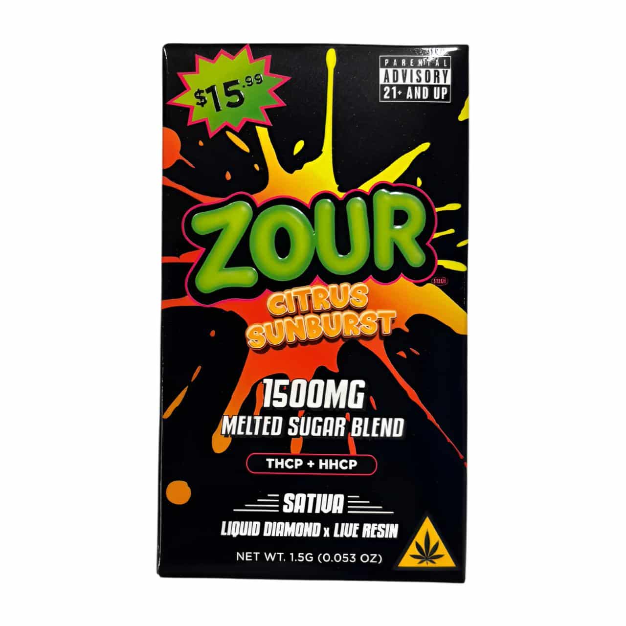 Zour THCP Melted Sugar Blend Pre-Priced Disposable 1.5G Citrus Sunbrust Sativa