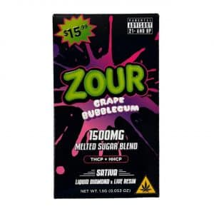 Zour THCP Melted Sugar Blend Pre-Priced Disposable 1.5G grape bubblegum sativa